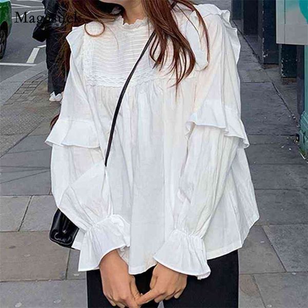 women shirt korean style solid long lantern sleeve blouse loose clothing cotton vintage elegant blusas 10558 210518, White
women shirt korean style solid long lantern sleeve blouse loose clothing cotton vintage elegant blusas 10558 210518, White