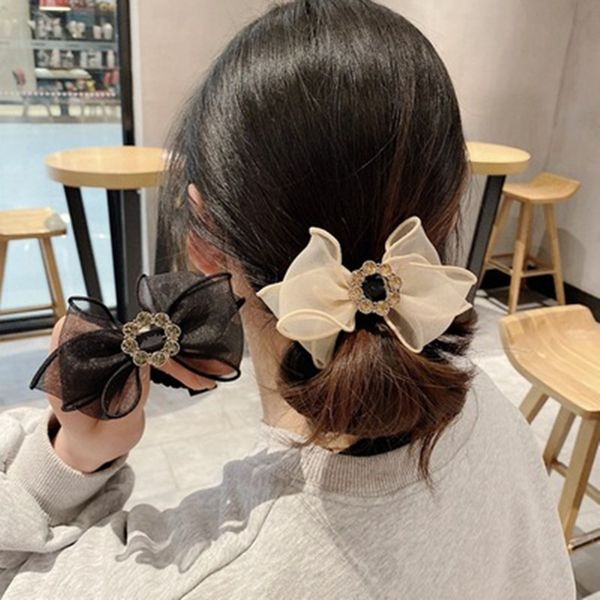 2021 accessories female rhinestone bow knot organza temperament rope ball head tie hair ring rubber band, Pink
2021 accessories female rhinestone bow knot organza temperament rope ball head tie hair ring rubber band, Pink