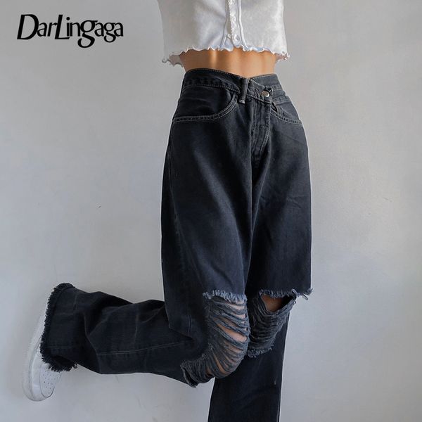 darlingaga streetwear black y2k hole ripped woman jeans straight loose denim pants casual trousers boyfriend style baggy jeans, Blue
darlingaga streetwear black y2k hole ripped woman jeans straight loose denim pants casual trousers boyfriend style baggy jeans, Blue