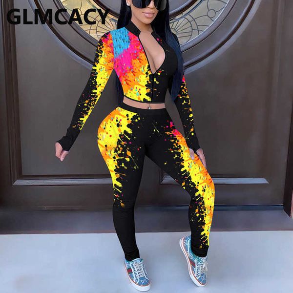 women colorful printed two piece tracksuits long sleeve sweatshirt and pants set 210702, White
women colorful printed two piece tracksuits long sleeve sweatshirt and pants set 210702, White