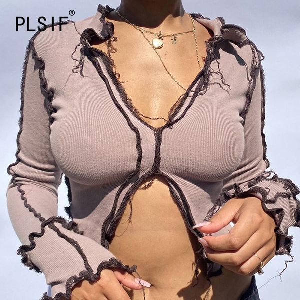 women's t-shirt simple pure color deep v neck long sleeve shirts high street chic lady fashion women top, White
women's t-shirt simple pure color deep v neck long sleeve shirts high street chic lady fashion women top, White