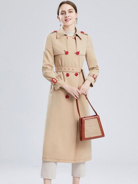 women's trench coats 2021 spring and autumn windbreaker middle long korean british double breasted vertical feeling temperament, Tan;black
women's trench coats 2021 spring and autumn windbreaker middle long korean british double breasted vertical feeling temperament, Tan;black