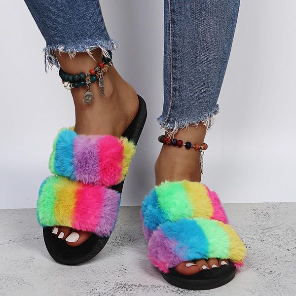 slippers autumn winter warm fluffy home for women cozy faux fur cross-tied house floor slides ladies soft furry flat shoes, Black
slippers autumn winter warm fluffy home for women cozy faux fur cross-tied house floor slides ladies soft furry flat shoes, Black