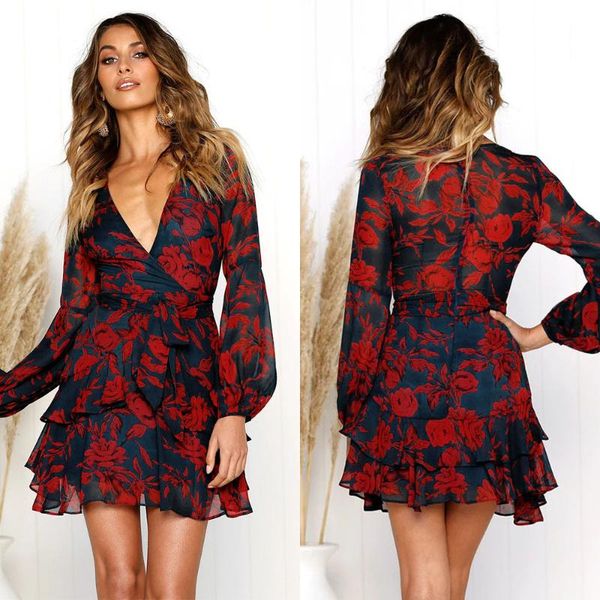 autumn women long sleeves v-neck print lace up dress 2021 fashion self cultivation evening lady party casual dresses, Black;gray
autumn women long sleeves v-neck print lace up dress 2021 fashion self cultivation evening lady party casual dresses, Black;gray