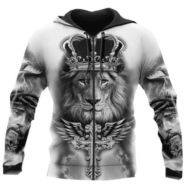 2021 autumn winter large 3d lion digital printing zipper sweater men's, Black
2021 autumn winter large 3d lion digital printing zipper sweater men's, Black