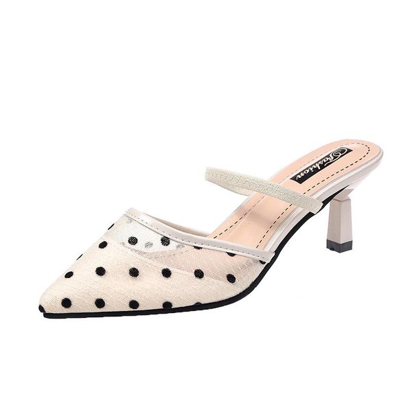 aphixta 6cm heels slides pointed toe dot snowflake breathable lace fabric women slippers for girl mules mujer elegant shoes, Black
aphixta 6cm heels slides pointed toe dot snowflake breathable lace fabric women slippers for girl mules mujer elegant shoes, Black