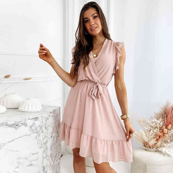 casual solid white elegant ruffled summer dress for women pink bohemian beach style mini dress v neck sundress 210415, Black;gray
casual solid white elegant ruffled summer dress for women pink bohemian beach style mini dress v neck sundress 210415, Black;gray
