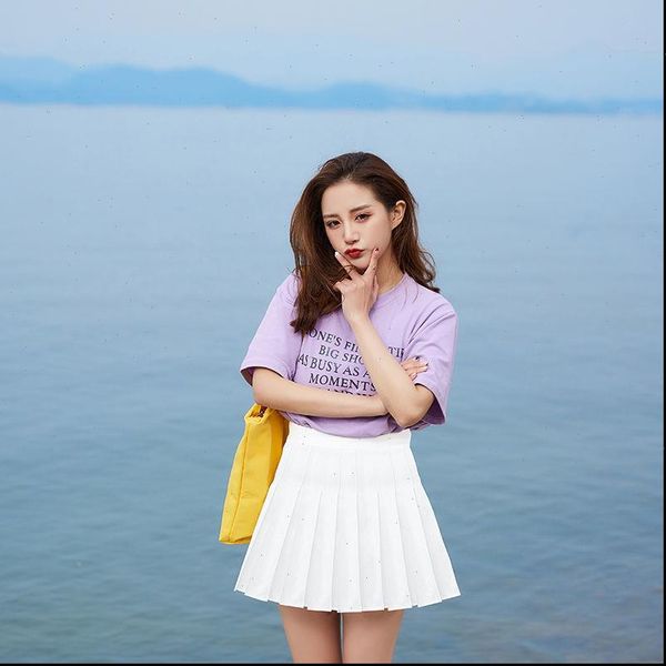 college wind hundred pleated women skirt mini a word version of the solid color high waisted casual girl, Black
college wind hundred pleated women skirt mini a word version of the solid color high waisted casual girl, Black