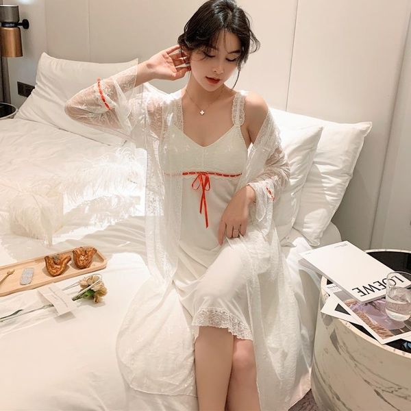 women's sleepwear white spring summer 2pcs robe suit lace trim modal sweet mesh barhrobe cute nightwear home dress pajamas, Black;red
women's sleepwear white spring summer 2pcs robe suit lace trim modal sweet mesh barhrobe cute nightwear home dress pajamas, Black;red
