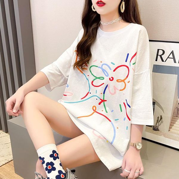 women's t-shirt #0641 black white yellow printed long t shirts women for summer loose cotton harajuku short sleeve shirt femme o neck
women's t-shirt #0641 black white yellow printed long t shirts women for summer loose cotton harajuku short sleeve shirt femme o neck