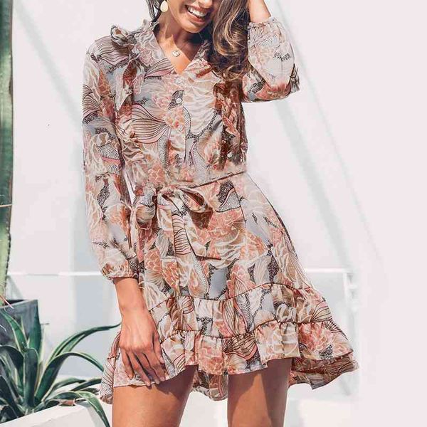 casual dresses v neck floral print for women wrist sleeve a-line with ruffles es spring elegant female mini vestidos s2qk, Black;gray
casual dresses v neck floral print for women wrist sleeve a-line with ruffles es spring elegant female mini vestidos s2qk, Black;gray
