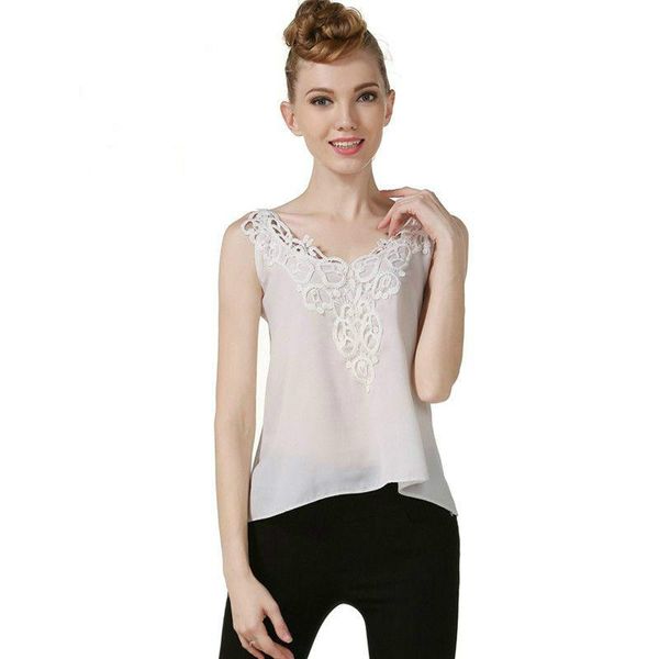 western style women summer sleeveless v-neck white lace stitching chiffon blouse women's blouses & shirts
western style women summer sleeveless v-neck white lace stitching chiffon blouse women's blouses & shirts