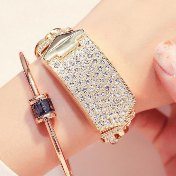 wristwatches diamond watches woman 2021 unique gold female crystal small dial ladies montre femme, Slivery;brown
wristwatches diamond watches woman 2021 unique gold female crystal small dial ladies montre femme, Slivery;brown