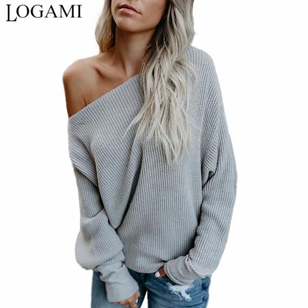 women's sweaters logami one shoulder sweater women loose casual pullovers and woman autumn solid sweet pullover, White;black
women's sweaters logami one shoulder sweater women loose casual pullovers and woman autumn solid sweet pullover, White;black