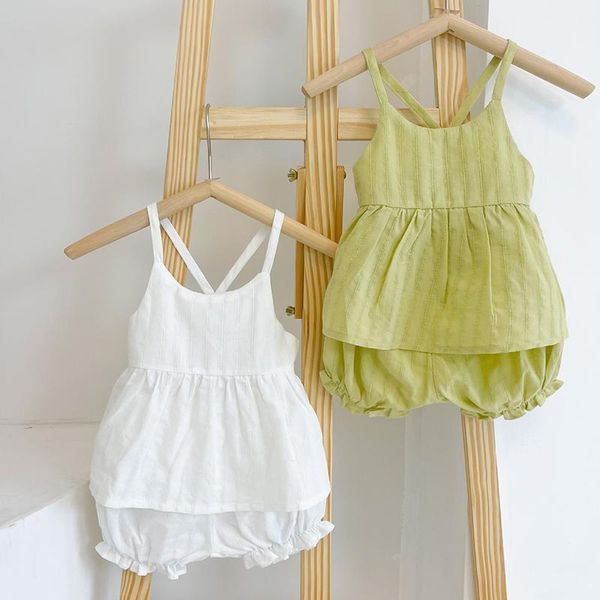 clothing sets korean style summer infant baby girls solid color suspender +shorts suit toddler clothes1, White
clothing sets korean style summer infant baby girls solid color suspender +shorts suit toddler clothes1, White