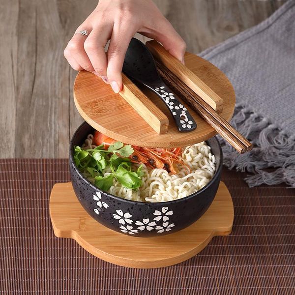 dinnerware sets black ceramic bowl with lid spoon instant noodle korean soup rice student canteen restaurant japanese tableware
dinnerware sets black ceramic bowl with lid spoon instant noodle korean soup rice student canteen restaurant japanese tableware
