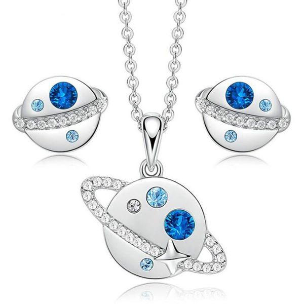 earrings & necklace sweet design fashion blue planet wandering earth jewelry set, Silver
earrings & necklace sweet design fashion blue planet wandering earth jewelry set, Silver