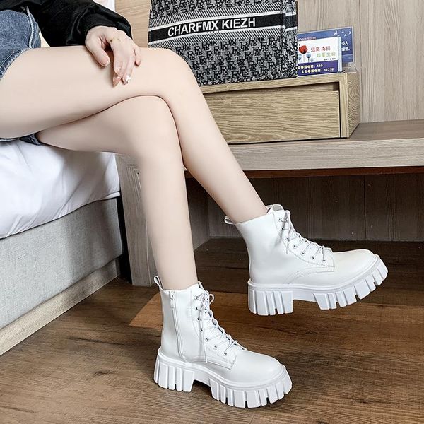 boots leather white women ankle spring autumnshoes fashion shoes motorcycle short, Black
boots leather white women ankle spring autumnshoes fashion shoes motorcycle short, Black