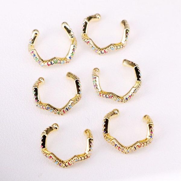 clip-on & screw back 6pairs, micro pave cz rainbow cuff earring crystal multi gold color no piercing colorful clip ear for girl women gift, Silver
clip-on & screw back 6pairs, micro pave cz rainbow cuff earring crystal multi gold color no piercing colorful clip ear for girl women gift, Silver