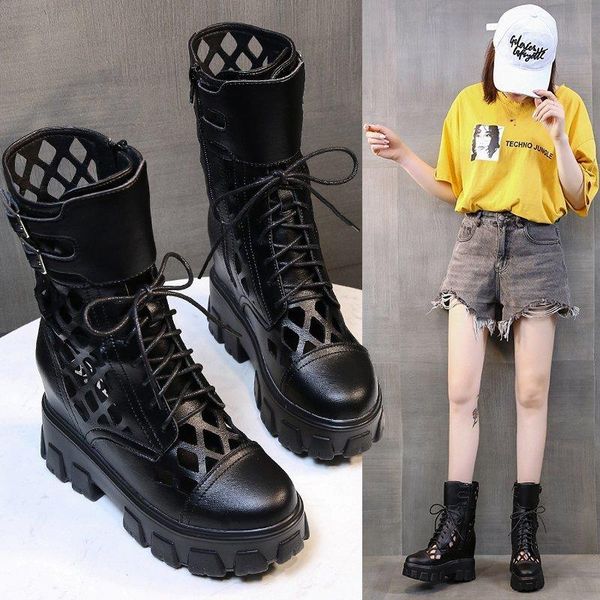 sandals inner high boots women 2021 autumn/winter 100 small thick bottom handsome british wind thin short, Black
sandals inner high boots women 2021 autumn/winter 100 small thick bottom handsome british wind thin short, Black