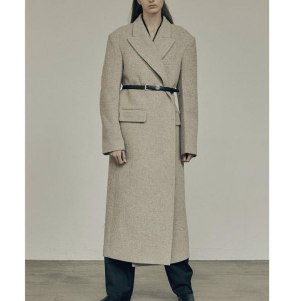 women's wool & blends fall / winter 2021 style lapel straight tube thickened overcoat women coat, Black
women's wool & blends fall / winter 2021 style lapel straight tube thickened overcoat women coat, Black