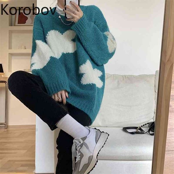 korobov contrast color sweet pullover jumpers o neck long sleeve knitted sweater women casual fashion loose pull femme 210430, White;black
korobov contrast color sweet pullover jumpers o neck long sleeve knitted sweater women casual fashion loose pull femme 210430, White;black
