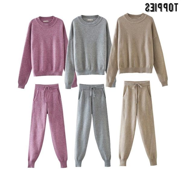 women's two piece pants winter ies 2021 knitted set womens tracksuits high waist jogger pencil outfits for women, White
women's two piece pants winter ies 2021 knitted set womens tracksuits high waist jogger pencil outfits for women, White