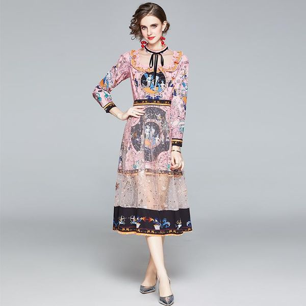 casual dresses 2021 spring fashion runway print mesh patchwork mid calf dress women designers full sleeve aline robe femme party vestid, Black;gray
casual dresses 2021 spring fashion runway print mesh patchwork mid calf dress women designers full sleeve aline robe femme party vestid, Black;gray