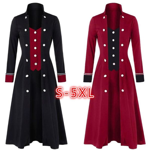 women coats medieval punk double-breasted stand collar long-sleeved cloak tuxedo jacket woman winter coat women's jackets, Black;brown
women coats medieval punk double-breasted stand collar long-sleeved cloak tuxedo jacket woman winter coat women's jackets, Black;brown