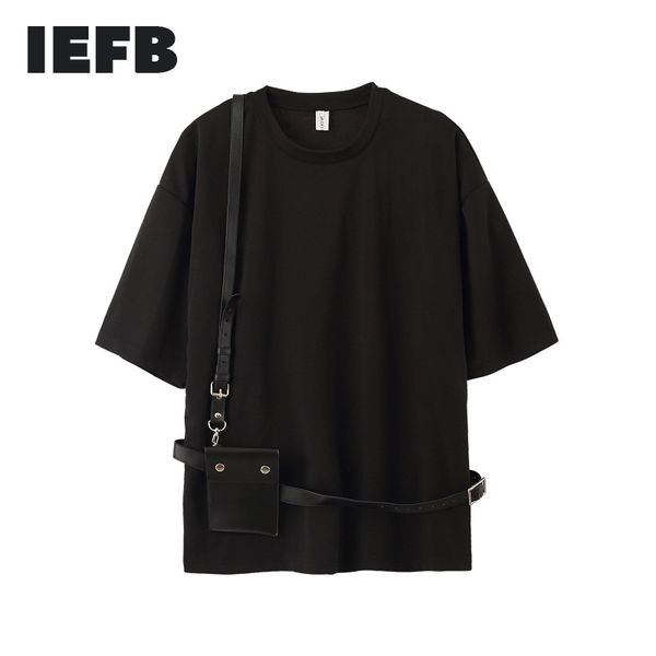 iefb men's wear black t-shirt design niche personality match strap bag fashionable o-neck short sleeve summer 9y2323 210524, White;black
iefb men's wear black t-shirt design niche personality match strap bag fashionable o-neck short sleeve summer 9y2323 210524, White;black