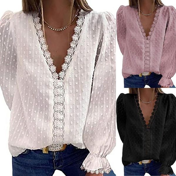 women's blouses & shirts fashion casual lace floral blouse shirt lady loose v-neck tee female women long sleeve blusas femininas c, White
women's blouses & shirts fashion casual lace floral blouse shirt lady loose v-neck tee female women long sleeve blusas femininas c, White