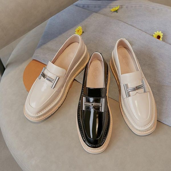 women's british college style, leisure, metal decoration, middle heel, thick sole, single shoe, handmade from natur dress shoes, Black
women's british college style, leisure, metal decoration, middle heel, thick sole, single shoe, handmade from natur dress shoes, Black
