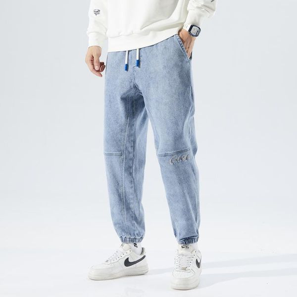 men's jeans hip hop harem pants men loose joggers denim casual sweatpants korea ankle length trousers streetwear ankle-tied, Blue
men's jeans hip hop harem pants men loose joggers denim casual sweatpants korea ankle length trousers streetwear ankle-tied, Blue
