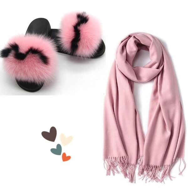 slippers women's winter faux wool scarf sets real fur woman slides fashion fluffy furry sandals indoor warm plush shoes, Black
slippers women's winter faux wool scarf sets real fur woman slides fashion fluffy furry sandals indoor warm plush shoes, Black
