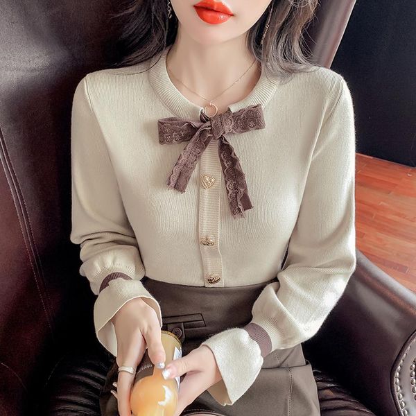 women's sweaters the latest korean version of round neck solid color bow-knot bottoming shirt sweater for 2021 autumn and winter, White;black
women's sweaters the latest korean version of round neck solid color bow-knot bottoming shirt sweater for 2021 autumn and winter, White;black