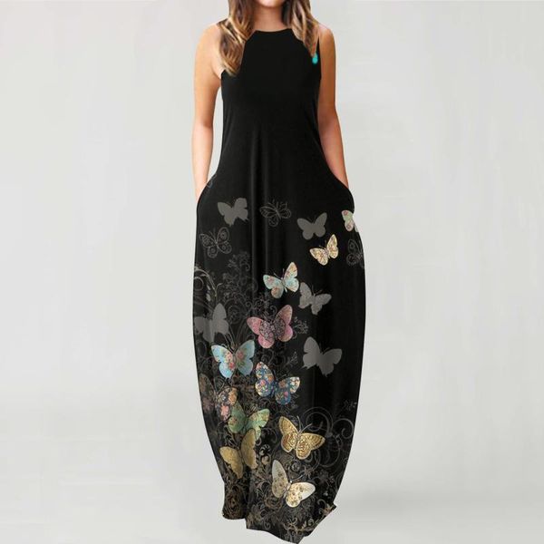 casual dresses women maxi dress 2021 summer butterfly print o-neck sleeveless long vestidos female pockets robe plus size, Black;gray
casual dresses women maxi dress 2021 summer butterfly print o-neck sleeveless long vestidos female pockets robe plus size, Black;gray