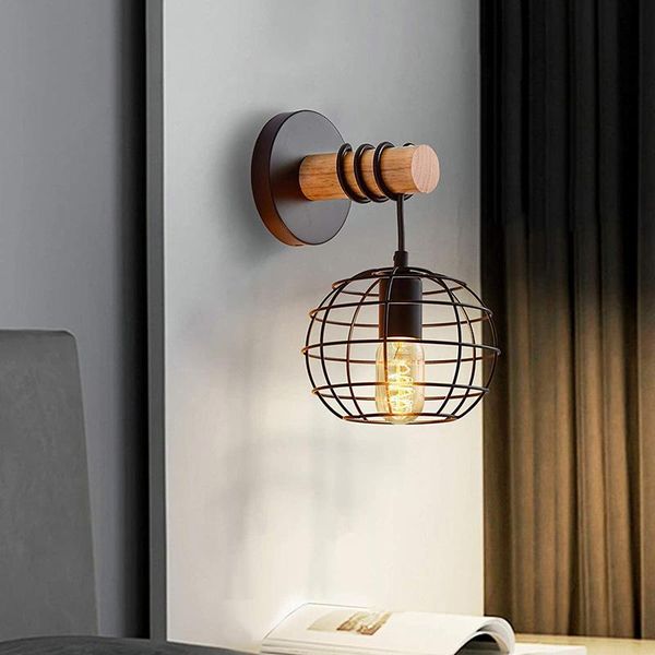 wall lamp retro wrought iron black round cover el room bedroom bedside with switch wooden
wall lamp retro wrought iron black round cover el room bedroom bedside with switch wooden