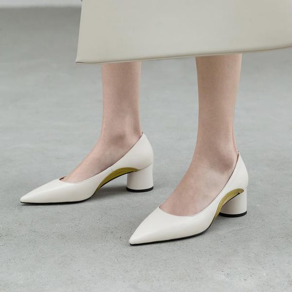 genuine leather slip-on women shoes spring/autumn pointed toe shallow pumps thick heel woman size 34-39 dress, Black
genuine leather slip-on women shoes spring/autumn pointed toe shallow pumps thick heel woman size 34-39 dress, Black