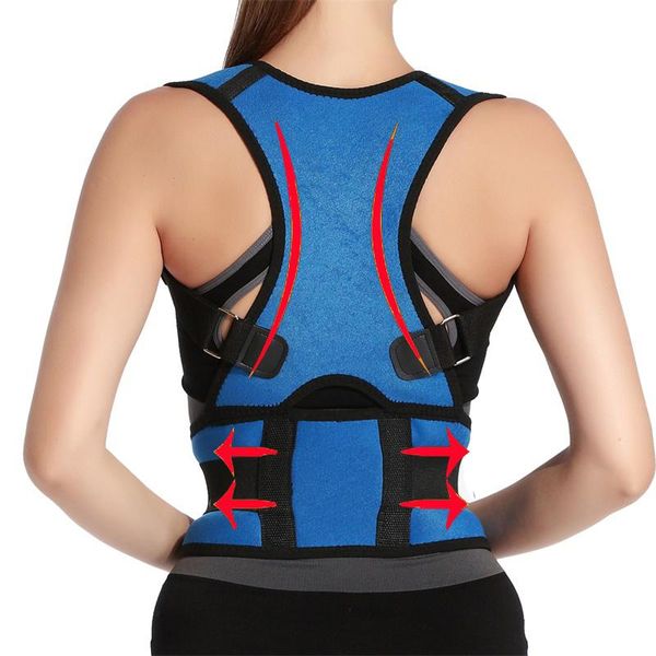 back support size l xl xxl posture corrector belt adjustable clavicle spine shoulder lumbar correction, Black;blue
back support size l xl xxl posture corrector belt adjustable clavicle spine shoulder lumbar correction, Black;blue