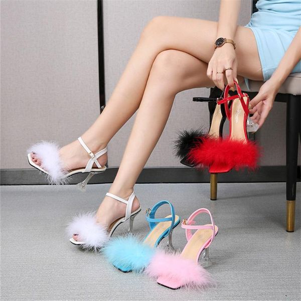 fashion 9 cm heels sandals designers summer women stiletto square toe fluff strappy thin high ankle strap buckle fur shoes, Black
fashion 9 cm heels sandals designers summer women stiletto square toe fluff strappy thin high ankle strap buckle fur shoes, Black