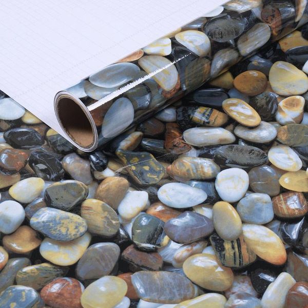 wallpapers cobblestone self adhesive wallpaper wrap film kitchen counterpeel stick decal diy wall stickers 55cm*10m