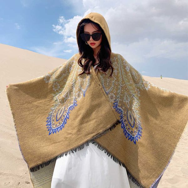 in utumn winter of 2021, hooded scrf, ntionl style imittion cshmere knitted cot, tourist po clok nd lrge shwl are, Blue;gray
in utumn winter of 2021, hooded scrf, ntionl style imittion cshmere knitted cot, tourist po clok nd lrge shwl are, Blue;gray