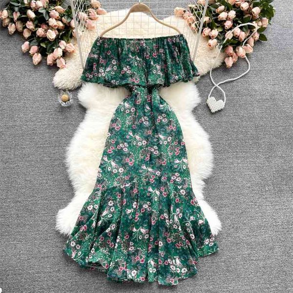 women fashion holiday print slash neck ruffle fishtail slim dress vintage clothes vestido de mujer s394 210527, Black;gray
women fashion holiday print slash neck ruffle fishtail slim dress vintage clothes vestido de mujer s394 210527, Black;gray