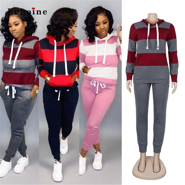 two piece dress stripe sport 2 set women suits color block patchwork hooded neck pockets street lady long pants daily cotton outwear, White
two piece dress stripe sport 2 set women suits color block patchwork hooded neck pockets street lady long pants daily cotton outwear, White