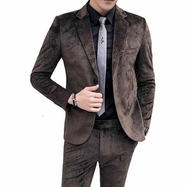 men's suits & blazers autumn and winter suede three-dimensional jacquard suit fashion trend high-end slim business banquet blazer, White;black
men's suits & blazers autumn and winter suede three-dimensional jacquard suit fashion trend high-end slim business banquet blazer, White;black