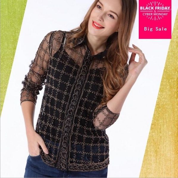 women's blouses & shirts wholesale hand beading qequined shirt 2021 fashion elegant sweet transparent blouse long sleeve casual w1559, White
women's blouses & shirts wholesale hand beading qequined shirt 2021 fashion elegant sweet transparent blouse long sleeve casual w1559, White