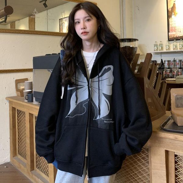 women's hoodies & sweatshirts black butterfly print hoodie women zipper harajuku japan casual jacket pullovers kawaii oversize kahaki
women's hoodies & sweatshirts black butterfly print hoodie women zipper harajuku japan casual jacket pullovers kawaii oversize kahaki