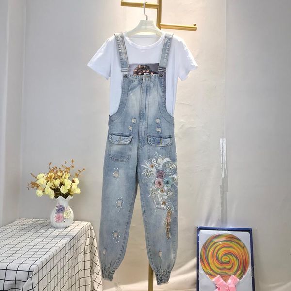 women's jumpsuits & rompers saveleva ladies boyfriend loose ripped jeans overalls for women 2021 female plus size 2xl denim jumpsuit pa, Black;white
women's jumpsuits & rompers saveleva ladies boyfriend loose ripped jeans overalls for women 2021 female plus size 2xl denim jumpsuit pa, Black;white