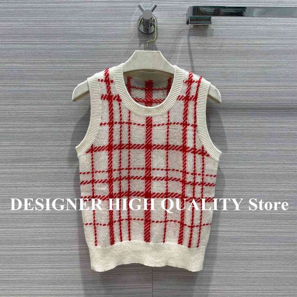 women's tanks & camis luxury runway design 70% wool and 30% cashmere tank women o-neck sleeveless contrast plaid retro vest brand t2ro, White
women's tanks & camis luxury runway design 70% wool and 30% cashmere tank women o-neck sleeveless contrast plaid retro vest brand t2ro, White