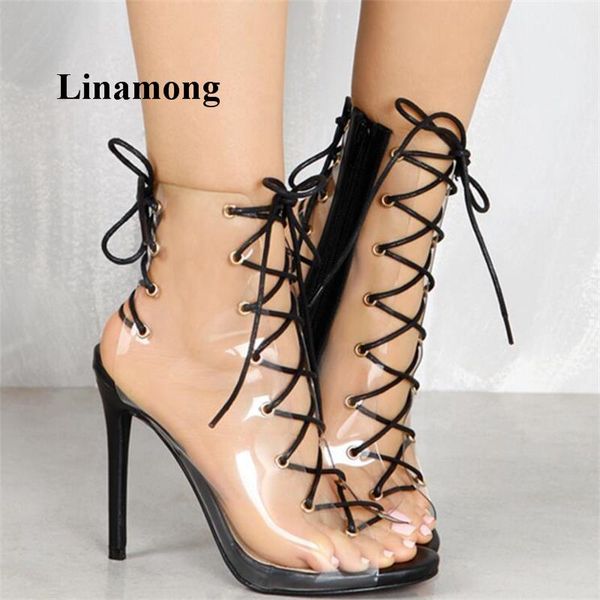 boots 2021 the most trendy pvc shoes short tube hit color cross-tied fashion women summer peep toe high heel ankle, Black
boots 2021 the most trendy pvc shoes short tube hit color cross-tied fashion women summer peep toe high heel ankle, Black